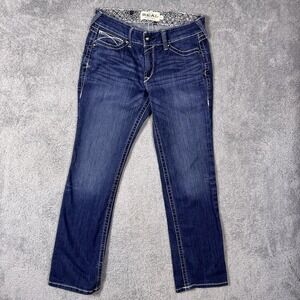Ariat Real Jeans Women's 30S Low Rise Stretch Icon Stackable Straight Leg Denim